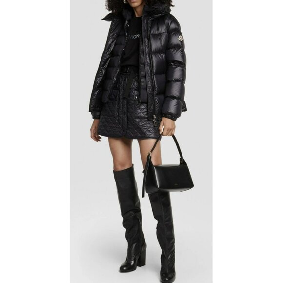Moncler $760 Black Quilted Mini Skirt Adjustable Skirt NWT Size 44 - Picture 3 of 12
